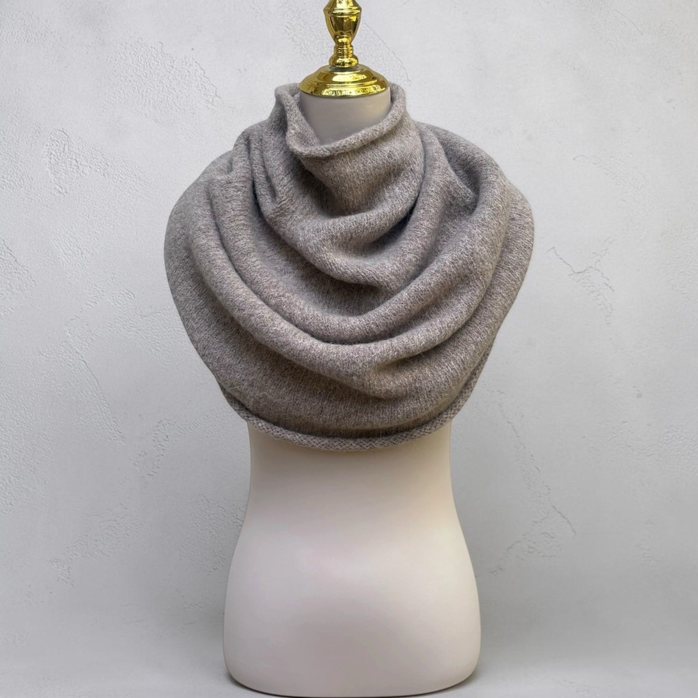 Peruvian Connection Tillamook Capelet S/M Oatmeal Knit Snood Scarf Alpaca NWT